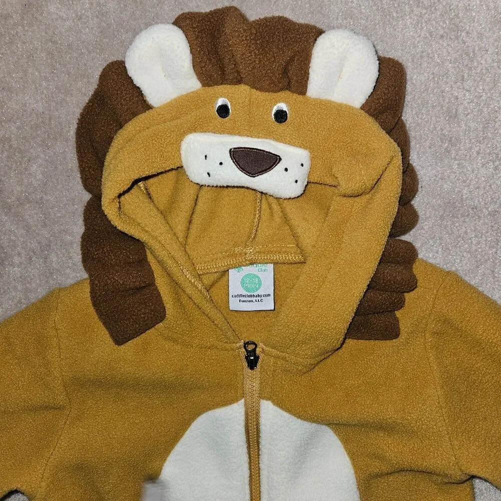 Cuddle Club Lion Cub Fleece Hooded 1-Pc Halloween Costume Baby 12-18 Months